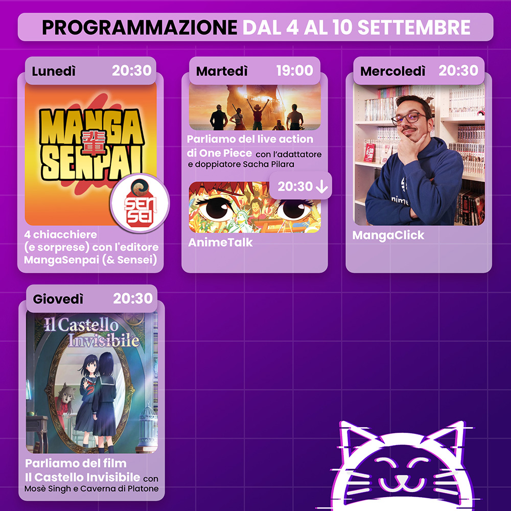AnimeClick su Twitch: programma dal 4 al 10 settembre AnimeClick su Twitch: programma dal 4 al 10 settembre